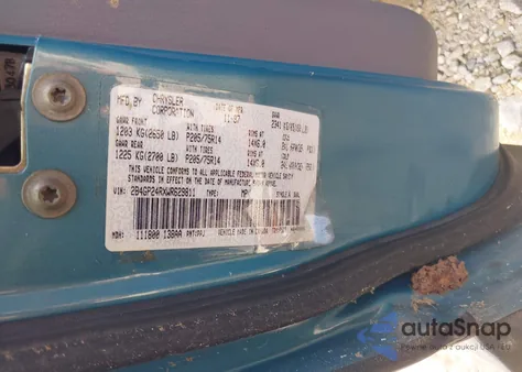 1998 Dodge Grand Caravan z USA, uszkodzony, nr VIN 2B4GP24RXWR629811